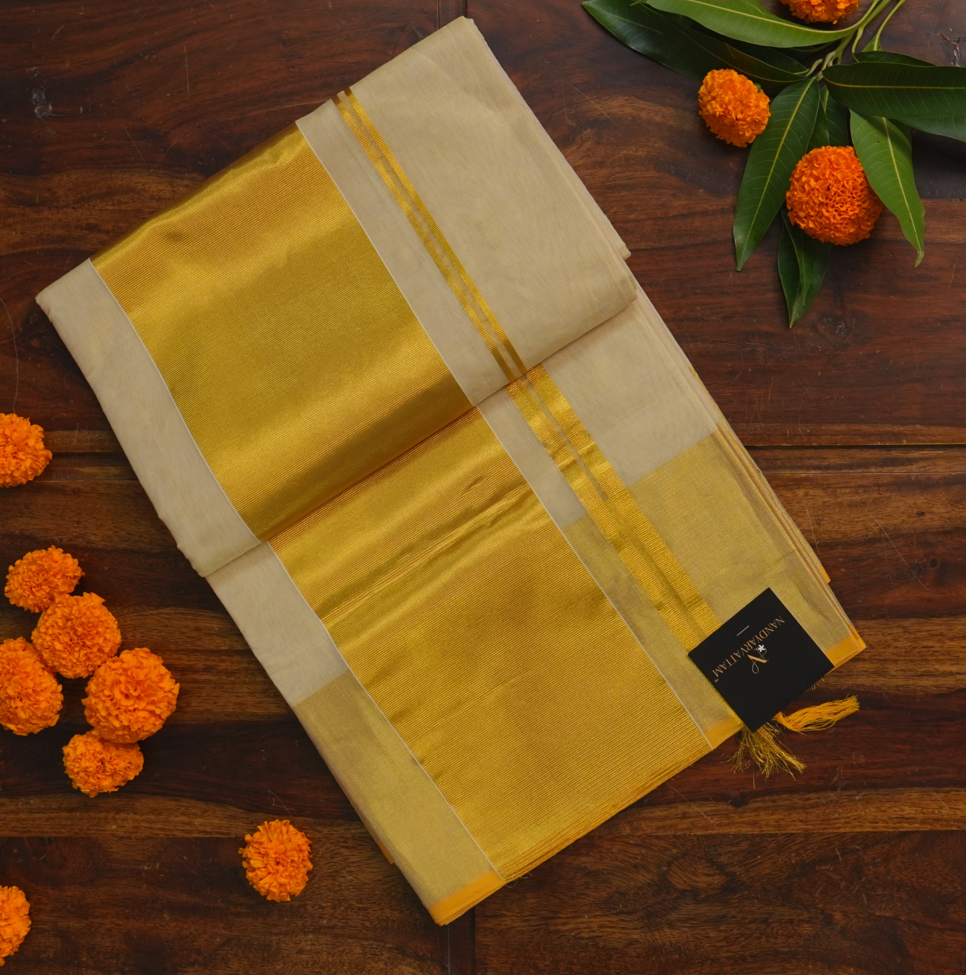 Pure Handloom Premium Tissue Kasavu Saree – Classic Wedding Collection
