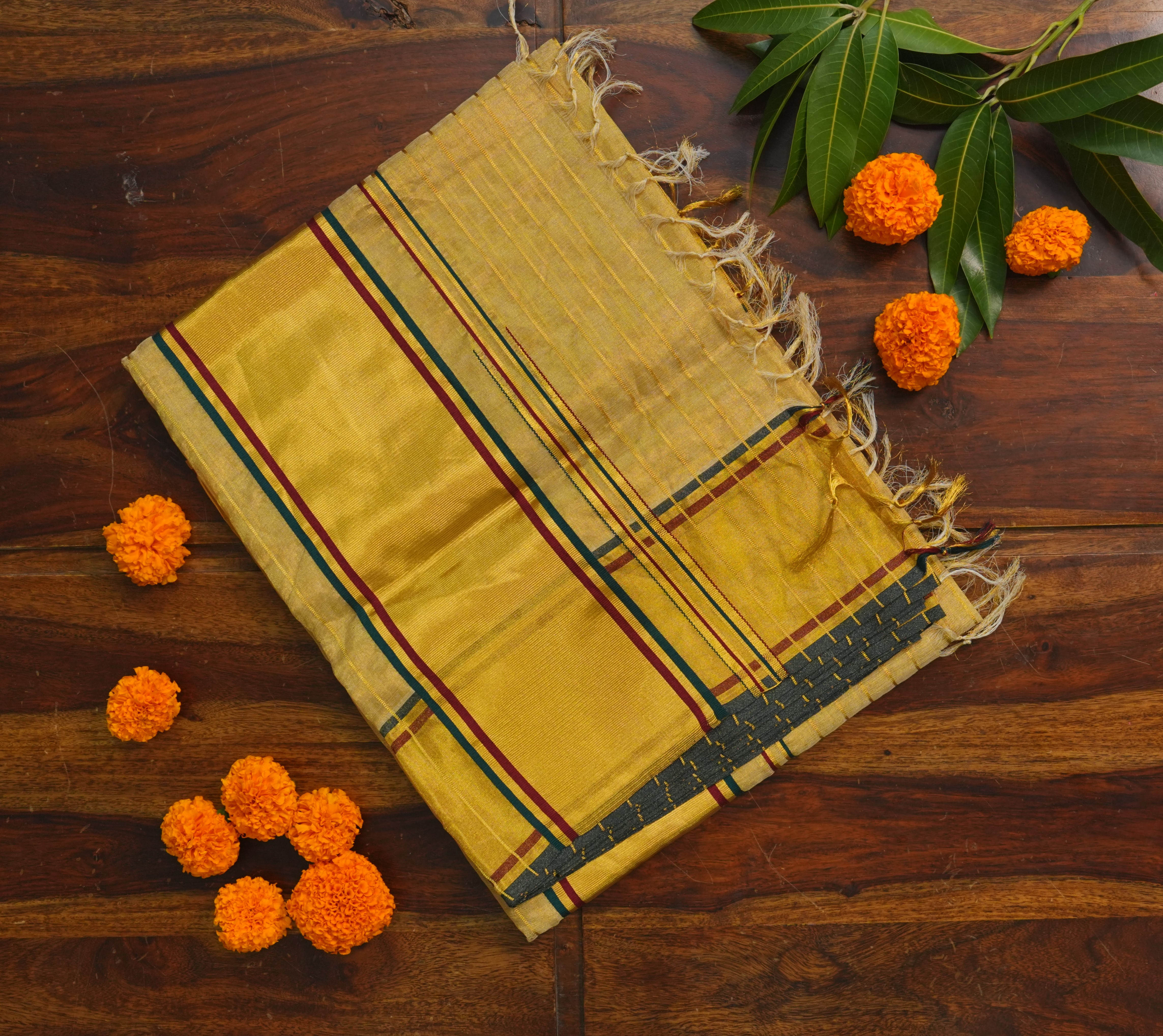 Pure Handloom Super Gold Tissue Set Saree – Wedding | Bridal Functions | Peak Artisan Work