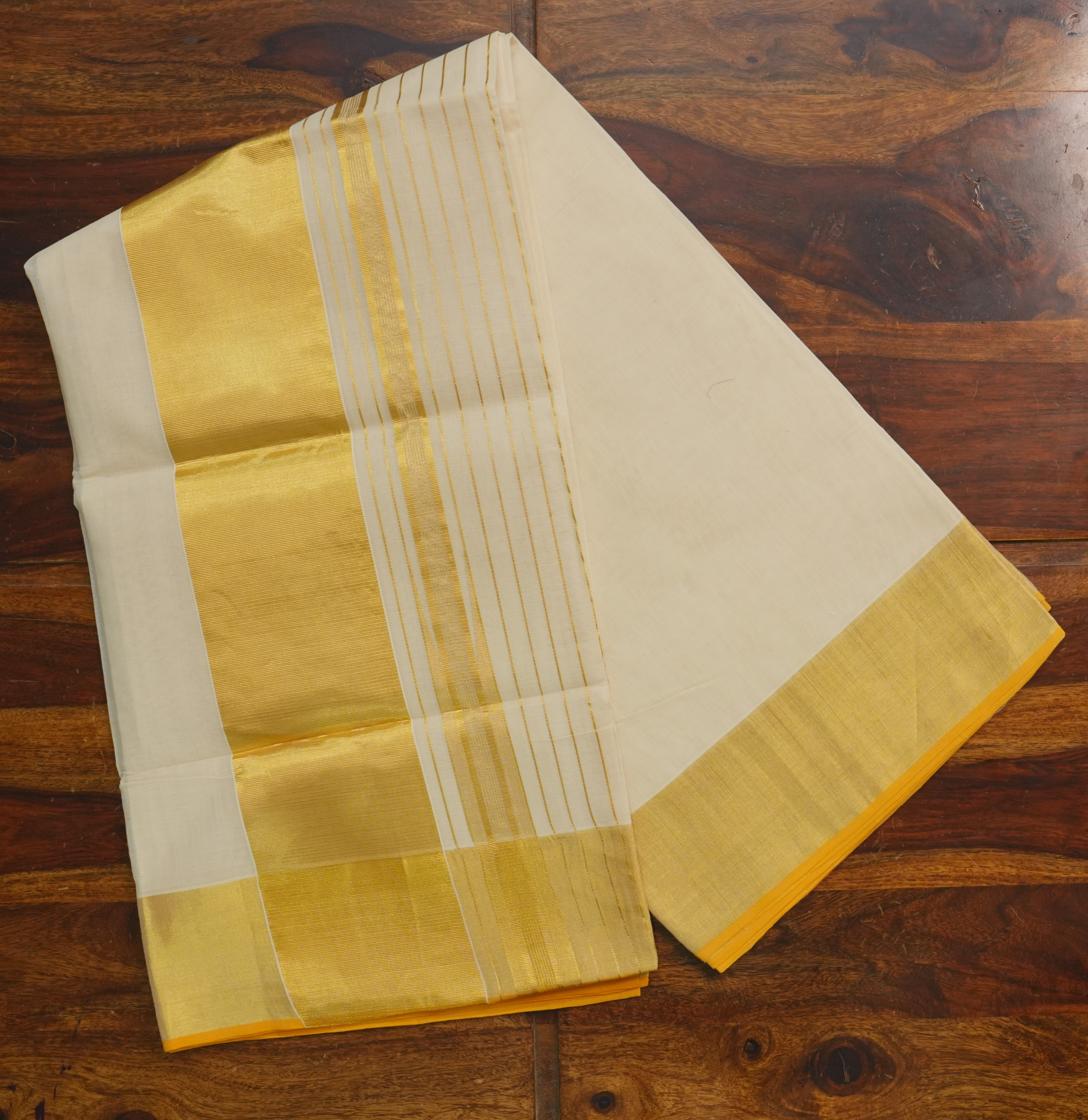 Pure Handloom Balaramapuram Kasavu Saree – Premium Cotton | Grand Gold Kasavu Pallu